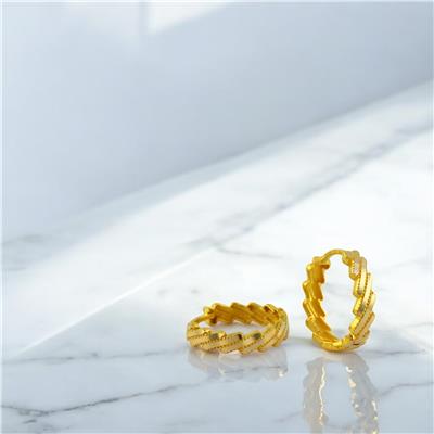 14 Ayar Altın Tasarım Küpe  -  0202706