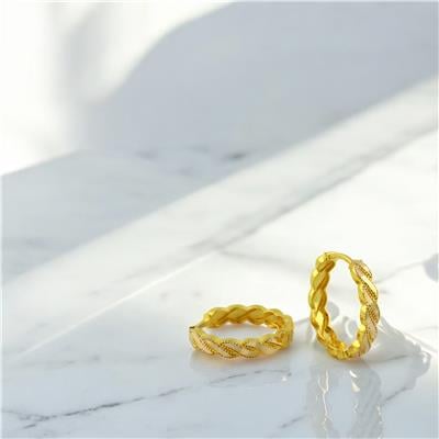 14 Ayar Altın Tasarım Küpe  -  0202709