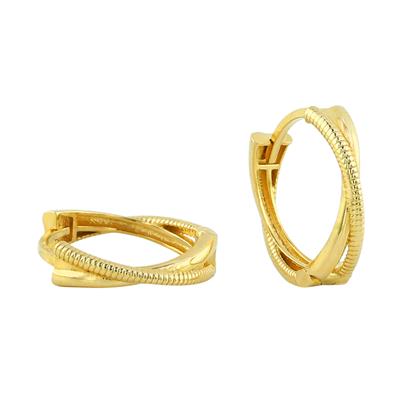 14 Ayar Altın Tasarım Küpe  -  0204007