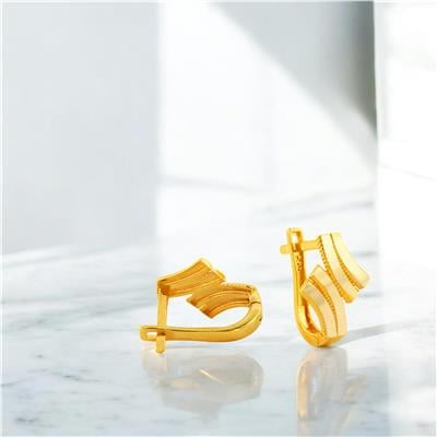 14 Ayar Altın Tasarım Küpe  -  0204372