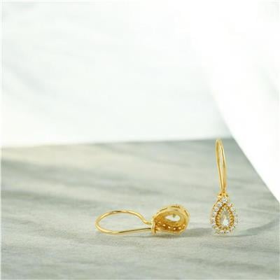 14 Ayar Altın Tasarım Küpe  -  0204376