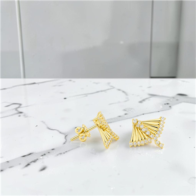 14 Ayar Altın Tasarım Küpe  -  0214490