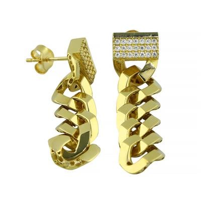 14 Ayar Altın Tasarım Küpe  -  F004665