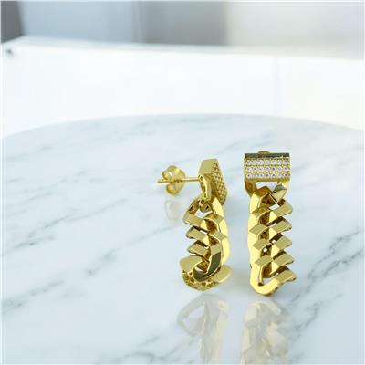 14 Ayar Altın Tasarım Küpe  -  F004665