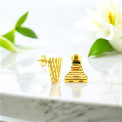 14 Ayar Altın Tasarım Küpe  -  F005653