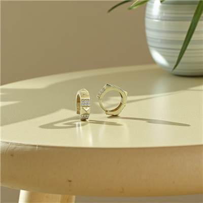 14 Ayar Altın Tasarım Küpe  -  K218348