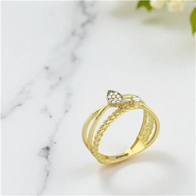 14 Ayar Altın Tasarım Yüzük  -  0194621