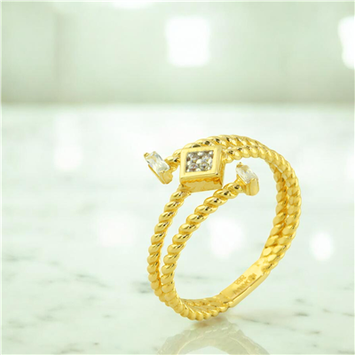 14 Ayar Altın Tasarım Yüzük  -  F006543