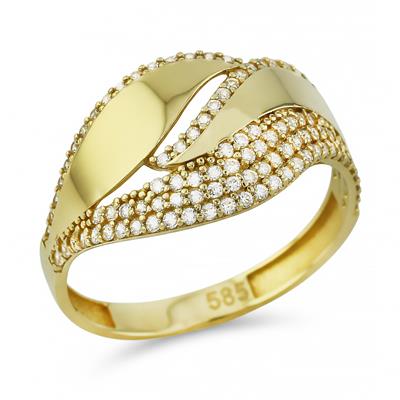 14 Ayar Altın Tasarım Yüzük  -  K215023