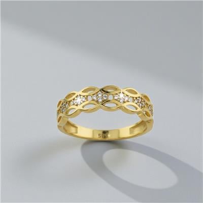 14 Ayar Altın Tasarım Yüzük  -  K231605