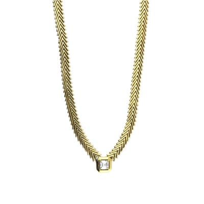 14 Ayar Altın Tektaş Kolye  -  0175734