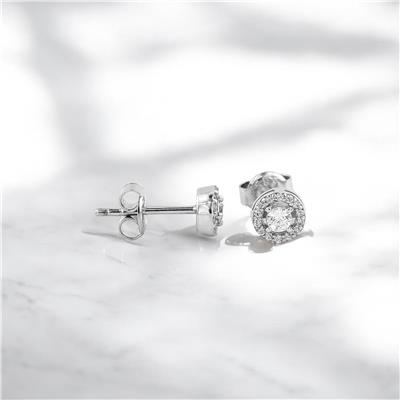 14 Ayar Altın Tektaş Küpe  -  0192489