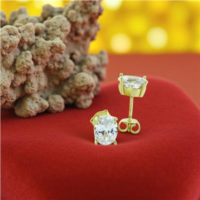 14 Ayar Altın Tektaş Küpe  -  K219258