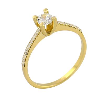 14 Ayar Altın Tektaş Yüzük  -  0192083