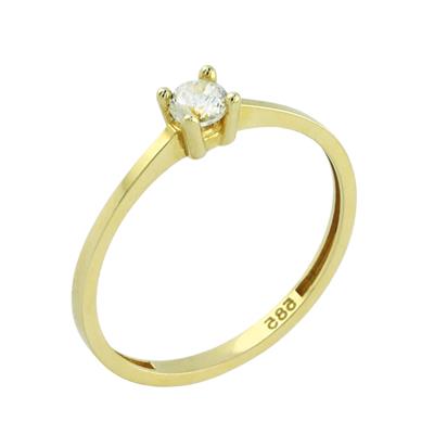 14 Ayar Altın Tektaş Yüzük  -  0198853