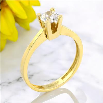 14 Ayar Altın Tektaş Yüzük  -  0201161