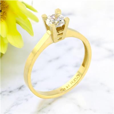 14 Ayar Altın Tektaş Yüzük  -  0201170