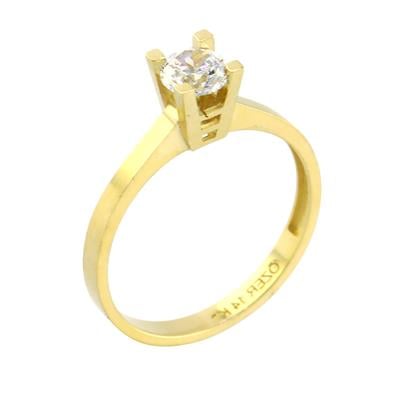 14 Ayar Altın Tektaş Yüzük  -  0201170