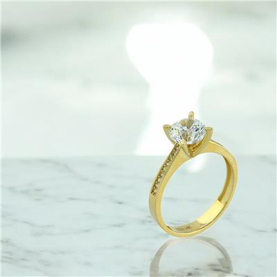 14 Ayar Altın Tektaş Yüzük  -  0202344