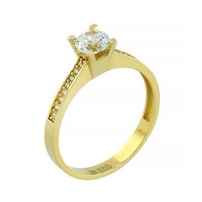 14 Ayar Altın Tektaş Yüzük  -  0202345