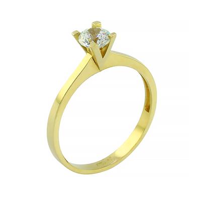 14 Ayar Altın Tektaş Yüzük  -  0202347