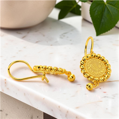 14 Ayar Altın Turalı Küpe  -  0213466
