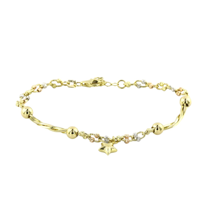 14 Ayar Altın Yıldızlı Bileklik  -  0207193