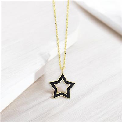 14 Ayar Altın Yıldızlı Kolye  -  0192157