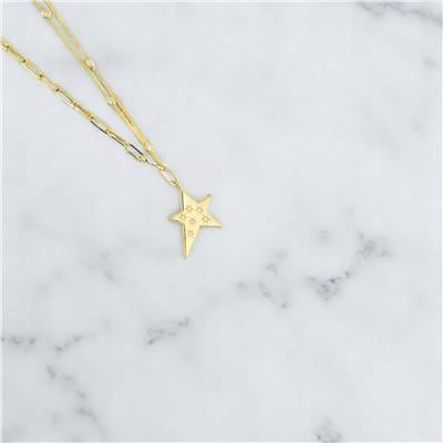 14 Ayar Altın Yıldızlı Kolye  -  0194269