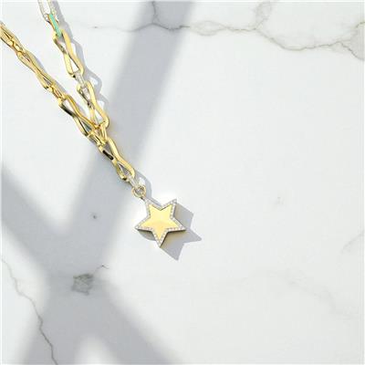 14 Ayar Altın Yıldızlı Kolye  -  0195573