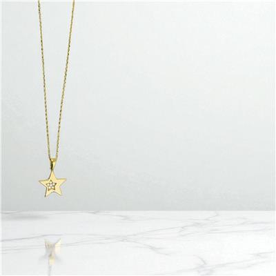 14 Ayar Altın Yıldızlı Kolye  -  0197867