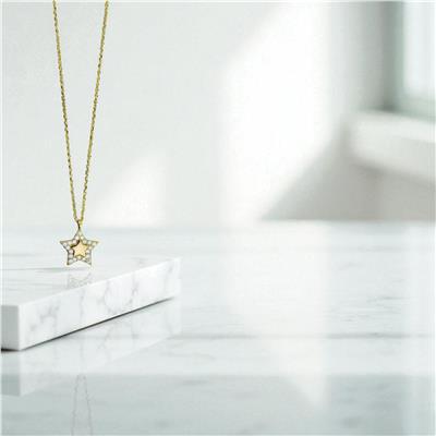 14 Ayar Altın Yıldızlı Kolye  -  0197871
