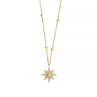 14 Ayar Altın Yıldızlı Kolye  -  0198244