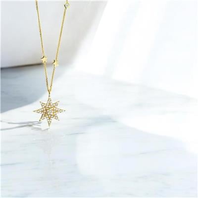 14 Ayar Altın Yıldızlı Kolye  -  0198244