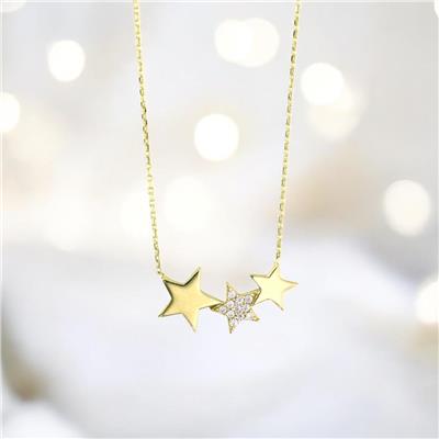 14 Ayar Altın Yıldızlı Kolye  -  0200864