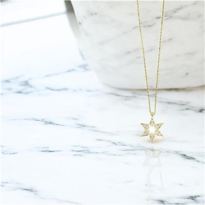 14 Ayar Altın Yıldızlı Kolye  -  0201255