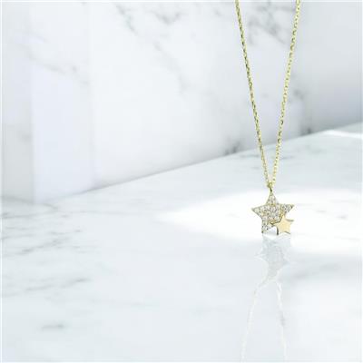 14 Ayar Altın Yıldızlı Kolye  -  0202247