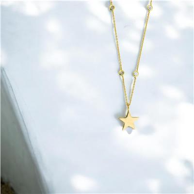 14 Ayar Altın Yıldızlı Kolye  -  0204213