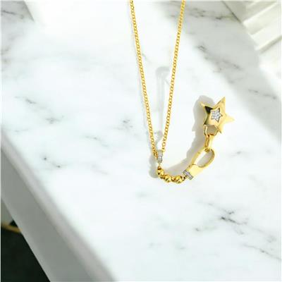 14 Ayar Altın Yıldızlı Kolye  -  0204324