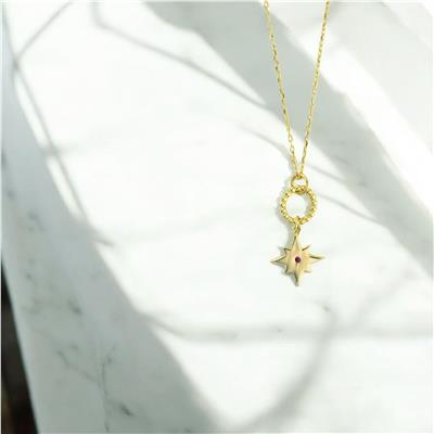 14 Ayar Altın Yıldızlı Kolye  -  0204343