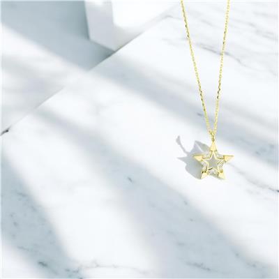 14 Ayar Altın Yıldızlı Kolye  -  0205081