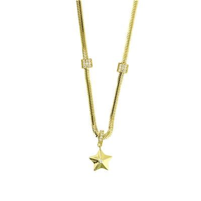 14 Ayar Altın Yıldızlı Kolye  -  0206157
