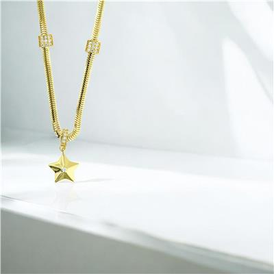 14 Ayar Altın Yıldızlı Kolye  -  0206157