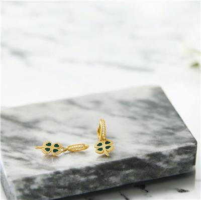 14 Ayar Altın Yonca Küpe  -  0188086