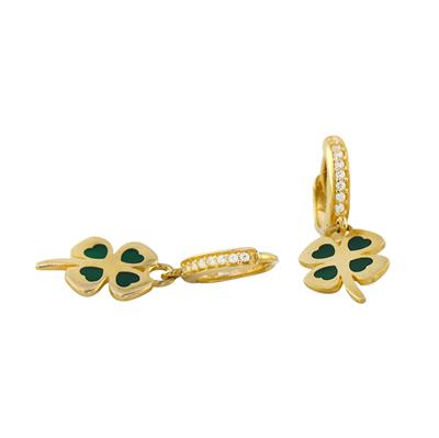 14 Ayar Altın Yonca Küpe  -  0188086