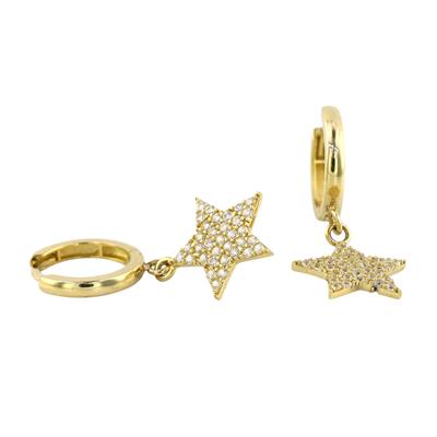 14 Ayar Altın Yıldızlı Küpe  -  0193650