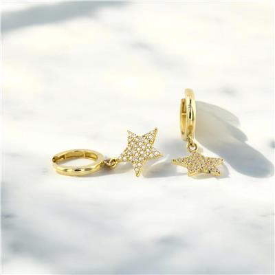 14 Ayar Altın Yıldızlı Küpe  -  0193650