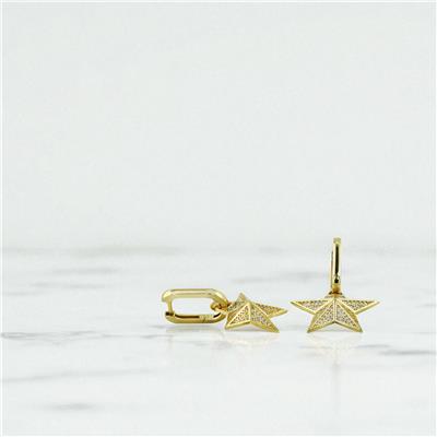 14 Ayar Altın Yıldızlı Küpe  -  0199533