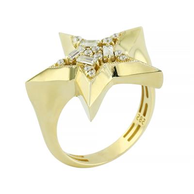 14 Ayar Altın Yıldızlı Yüzük  -  0205242