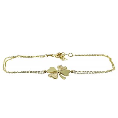 14 Ayar Altın Yonca Bileklik  -  F004777